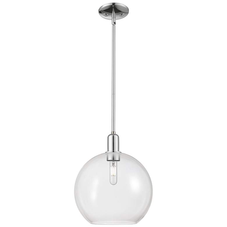 Image 1 Arcadia Athens 12"W Chrome Stem Hung Mini Pendant w/ Clear Shade