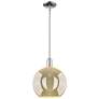 Arcadia Athens 12"W Chrome Stem Hung Mini Pendant w/ Mercury Shade