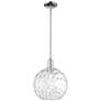 Arcadia Athens 12"W Chrome Stem Hung Mini Pendant w/ Water Glass Shade