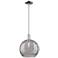 Arcadia Athens 12"W Chrome Stem Pendant w/ Light Smoke Deco Shade