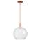 Arcadia Athens 12"W Copper Stem Hung Mini Pendant With Clear Shade