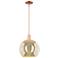 Arcadia Athens 12"W Copper Stem Hung Mini Pendant With Mercury Shade