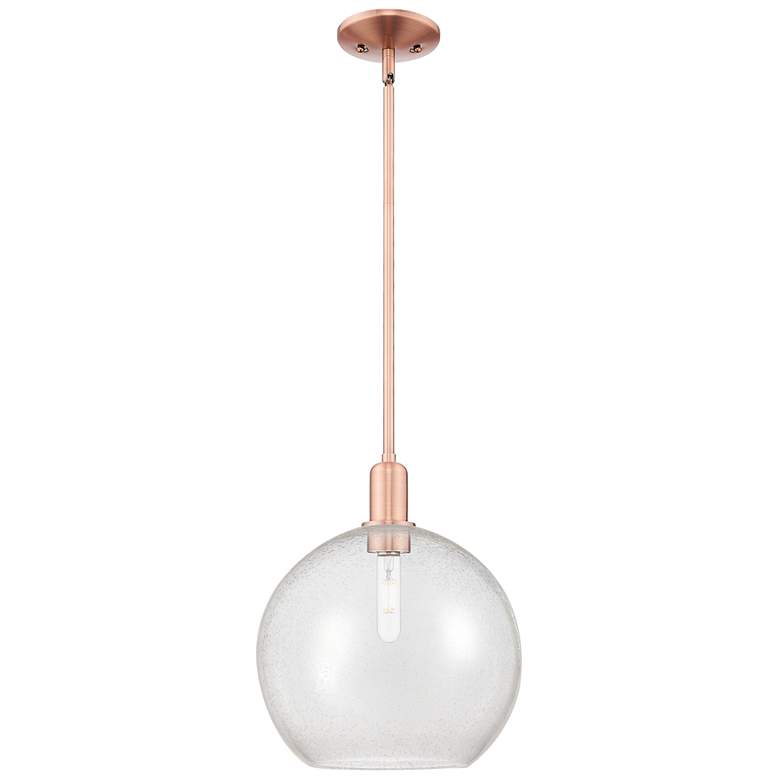 Image 1 Arcadia Athens 12"W Copper Stem Hung Mini Pendant With Seedy Shade