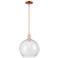 Arcadia Athens 12"W Copper Stem Hung Mini Pendant With Seedy Shade