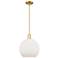 Arcadia Athens 12"W Gold Stem Hung Mini Pendant w/ Matte White Shade