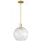 Arcadia Athens 12"W Gold Stem Hung Mini Pendant w/ Water Glass Shade