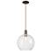 Arcadia Athens 12"W Oiled Bronze Cord Hung Mini Pendant w/ Clear Shade