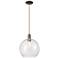 Arcadia Athens 12"W Oiled Bronze Cord Hung Mini Pendant w/ Seedy Shade