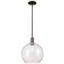 Arcadia Athens 12"W Oiled Bronze Stem Hung Mini Pendant w/ Seedy Shade