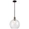 Arcadia Athens 12"W Oiled Bronze Stem Hung Mini Pendant w/ Seedy Shade