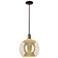 Arcadia Athens 12"W Oiled Bronze Stem Mini Pendant w/ Mercury Shade