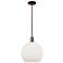 Arcadia Athens 12"W Oiled Bronze Stem Pendant w/ Matte White Shade