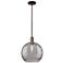 Arcadia Athens 12"W Oiled Bronze Stem Pendant w/ Smoke Deco Shade
