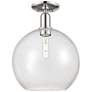 Arcadia Athens 12"W Polished Nickel Semi.Flush Mount With Seedy Shade