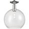 Arcadia Athens 12"W Polished Nickel Semi.Flush Mount With Seedy Shade