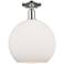 Arcadia Athens 12"W Polished Nickel Semi-Flush w/ Matte White Shade