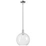 1_Arcadia Athens 12"W Polished Nickel Stem Mini Pendant w/ Clear Shade