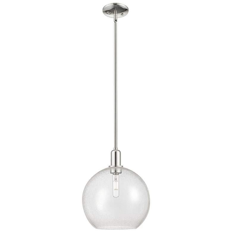 Image 1 Arcadia Athens 12"W Polished Nickel Stem Mini Pendant w/ Seedy Shade