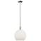 Arcadia Athens 12"W Polished Nickel Stem Pendant w/ Matte White Shade