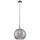 Arcadia Athens 12"W Polished Nickel Stem Pendant w/ Smoke Deco Shade