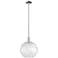 Arcadia Athens 12"W Polished Nickel Stem Pendant w/ Water Glass Shade