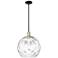 Arcadia Athens 13"W Black Brass Stem Mini Pendant w/ Water Glass Shade