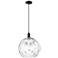 Arcadia Athens 13"W Black Cord Hung Mini Pendant w/ Water Glass Shade