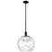 Arcadia Athens 13"W Black Stem Hung Mini Pendant w/ Water Glass Shade