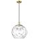 Arcadia Athens 13"W Brass Cord Hung Mini Pendant w/ Water Glass Shade