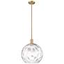 Arcadia Athens 13"W Brushed Brass Stem Pendant w/ Water Glass Shade