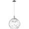 Arcadia Athens 13"W Chrome Cord Hung Mini Pendant w/ Water Glass Shade
