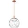 Arcadia Athens 13"W Copper Stem Hung Mini Pendant w/ Water Glass Shade