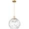 Arcadia Athens 13"W Gold Cord Hung Mini Pendant w/ Water Glass Shade