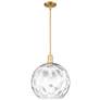 Arcadia Athens 13"W Gold Stem Hung Mini Pendant w/ Water Glass Shade