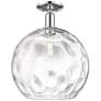 Arcadia Athens 13"W Polished Nickel Semi-Flush w/ Water Glass Shade