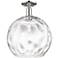 Arcadia Athens 13"W Polished Nickel Semi-Flush w/ Water Glass Shade