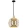 Arcadia Athens 14"W Black Brass Stem Mini Pendant w/ Mercury Shade