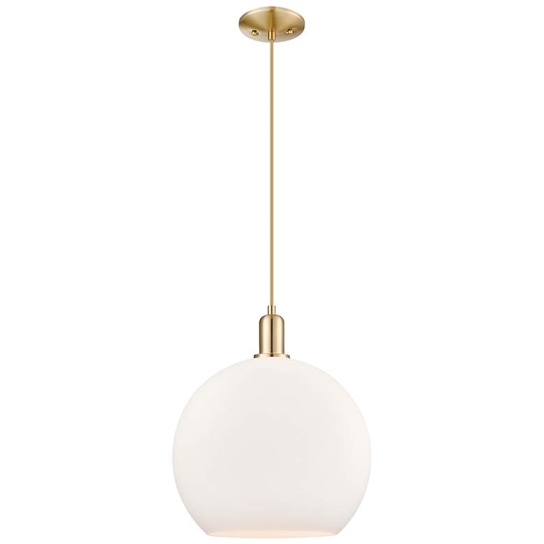 Image 1 Arcadia Athens 14"W Bronze Cord Mini Pendant w/ Matte White Shade