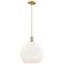 Arcadia Athens 14"W Bronze Cord Mini Pendant w/ Matte White Shade