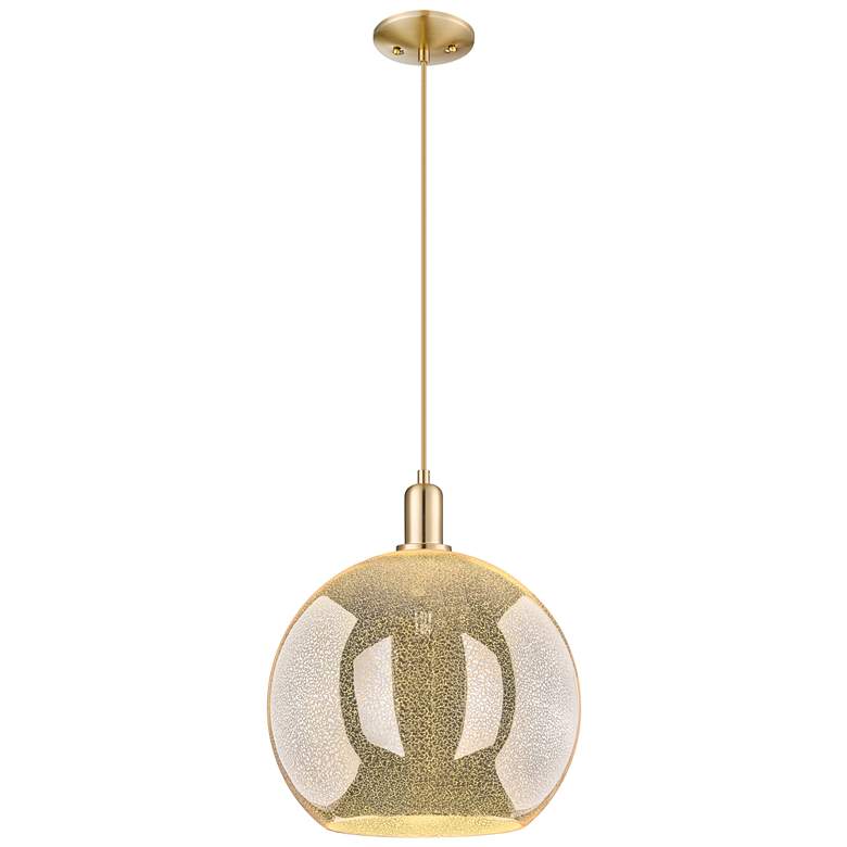 Image 1 Arcadia Athens 14"W Bronze Cord Mini Pendant w/ Mercury Shade