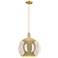 Arcadia Athens 14"W Bronze Cord Mini Pendant w/ Mercury Shade