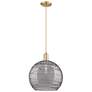 1_Arcadia Athens 14"W Bronze Cord Pendant w/ Light Smoke Deco Shade
