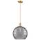 Arcadia Athens 14"W Bronze Cord Pendant w/ Light Smoke Deco Shade