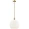 Arcadia Athens 14"W Bronze Stem Mini Pendant w/ Matte White Shade