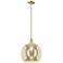 Arcadia Athens 14"W Bronze Stem Mini Pendant w/ Mercury Shade