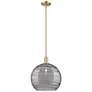 Arcadia Athens 14"W Bronze Stem Pendant w/ Light Smoke Deco Shade