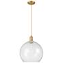 1_Arcadia Athens 14"W Brushed Brass Cord Mini Pendant w/ Seedy Shade