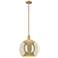 Arcadia Athens 14"W Brushed Brass Stem Mini Pendant w/ Mercury Shade