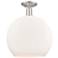Arcadia Athens 14"W Brushed Nickel Semi-Flush w/ Matte White Shade