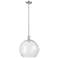 Arcadia Athens 14"W Brushed Nickel Stem Mini Pendant w/ Clear Shade